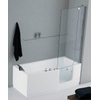 Novellini Iris paroi de baignoire Combi avec segment fixe droit 86x150cm profilé chrome et verre transparent 0335659