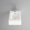 Bette One wastafel 53x53cm met kraangat en overloopgarnituur wit 0371881 Bette One wastafel 53x53cm met kraangat en overloopgarnituur wit 0371881