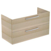 Ideal Standard Tiempo wastafelonderbouwkast met 2 ladenen 100x44x55cm t.b.v. wastafel E1129 zandeiken SW97353 Ideal Standard Tiempo wastafelonderbouwkast met 2 ladenen 100x44x55cm t.b.v. wastafel E1129 zandeiken SW97353