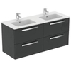Ideal Standard Tiempo wastafelonderbouwkast met 4 laden 120x44x55cm t.b.voor dubbele wastafel E0534 glansgrijs SW97354 Ideal Standard Tiempo wastafelonderbouwkast met 4 laden 120x44x55cm t.b.voor dubbele wastafel E0534 glansgrijs SW97354