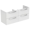 Ideal Standard Tiempo wastafelonderbouwkast met 4 laden 120x44x55cm t.b.voor dubbele wastafel E0534 wit SW97356 Ideal Standard Tiempo wastafelonderbouwkast met 4 laden 120x44x55cm t.b.voor dubbele wastafel E0534 wit SW97356