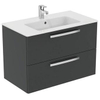 Ideal Standard Tiempo wastafelonderbouwkast met 2 ladenen 80x44x55cm t.b.v. wastafel E0669 glansgrijs SW97362 Ideal Standard Tiempo wastafelonderbouwkast met 2 ladenen 80x44x55cm t.b.v. wastafel E0669 glansgrijs SW97362