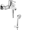 Hansa Hansaprimo Mitigeur bain mural avec inverseur et raccords et garniture de douche chrome 0390240 Hansa Hansaprimo Mitigeur bain mural avec inverseur et raccords et garniture de douche chrome 0390240