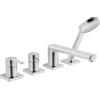 Hansa Hansaronda Partie de finition pour mélangeur bain sur gorge bain sur gorge 4 trous avec rosaces carrées bec 24cm douchette Ø10cm et flexible 175cm chrome 0396365 Hansa Hansaronda Partie de finition pour mélangeur bain sur gorge bain sur gorge 4 trous avec rosaces carrées bec 24cm douchette Ø10cm et flexible 175cm chrome 0396365
