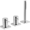 Hansa Hansastela Partie de finition pour mélangeur bain sur gorge 3 trous pour Hansafill avec rosaces carrées et douchette à main stick et flexible 175cm chrome 0396368 Hansa Hansastela Partie de finition pour mélangeur bain sur gorge 3 trous pour Hansafill avec rosaces carrées et douchette à main stick et flexible 175cm chrome 0396368