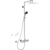 Hansa Hansafit Système de douche : avec robinet de douche thermostatique et raccords avec douche de tête 25.7x19.7cm et douchette 3 jets et flexible chrome 0396376 Hansa Hansafit Système de douche : avec robinet de douche thermostatique et raccords avec douche de tête 25.7x19.7cm et douchette 3 jets et flexible chrome 0396376