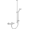 Hansa Hansaunita Ensemble de douche 90cm avec robinet baignoire thermostatique avec inverseur et raccords avec douchette Ø10cm 3 jets chrome 0396383