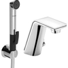 Hansa Alessi Sense elektr. wastafelkraan met batterij met LED verlicht display met handdouche uitloop 11.8cm chroom/wit SW94147 Hansa Alessi Sense elektr. wastafelkraan met batterij met LED verlicht display met handdouche uitloop 11.8cm chroom/wit SW94147