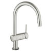 Grohe Minta Touch elektronische keukenkraan met draaibare C uitloop met uittrekbare handdouche en 6V lithium batterij RVS 0434486 Grohe Minta Touch elektronische keukenkraan met draaibare C uitloop met uittrekbare handdouche en 6V lithium batterij RVS 0434486