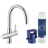Grohe Blue keukenkraan met C uitloop met vernieuwde filterfunctie Pure starterkit chroom 0436357 Grohe Blue keukenkraan met C uitloop met vernieuwde filterfunctie Pure starterkit chroom 0436357
