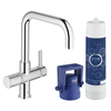 Grohe Blue Pure 1 gats keukenkraan met U uitloop met vernieuwde filterfunctie Pure starterkit chroom 0436359 Grohe Blue Pure 1 gats keukenkraan met U uitloop met vernieuwde filterfunctie Pure starterkit chroom 0436359