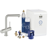 Grohe Blue Minta keukenkraan met gebogen uitloop met vernieuwde filterfunctie Chilled en Sparkling 3x gekoeld +3x bruisend water RVS 31347DC2 0436368 Grohe Blue Minta keukenkraan met gebogen uitloop met vernieuwde filterfunctie Chilled en Sparkling 3x gekoeld +3x bruisend water RVS 31347DC2 0436368