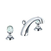 Kludi Adlon 3-gats wastafelkraan met waste m. swarovski grepen m. voorsprong 15cm chroom SW158855 Kludi Adlon 3-gats wastafelkraan met waste m. swarovski grepen m. voorsprong 15cm chroom SW158855
