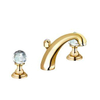 Kludi Adlon 3-gats wastafelkraan met waste m. swarovski grepen m. voorsprong 15cm goud SW158856 Kludi Adlon 3-gats wastafelkraan met waste m. swarovski grepen m. voorsprong 15cm goud SW158856