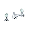 Kludi Adlon 3-gats wastafelkraan met waste m. swarovski grepen m. voorsprong 14.5cm chroom SW158857 Kludi Adlon 3-gats wastafelkraan met waste m. swarovski grepen m. voorsprong 14.5cm chroom SW158857