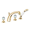 Kludi Adlon Pièce de garniture pour mitigeur 4 trous avec inverseur avec poignées swarovski or SW158860 Kludi Adlon Pièce de garniture pour mitigeur 4 trous avec inverseur avec poignées swarovski or SW158860