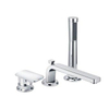 Kludi E2 3 gats bad/tegelrandkraan met omstel met uitloop 22cm en inzinkbare handdouche met s pointer perlator chroom 0413136 Kludi E2 3 gats bad/tegelrandkraan met omstel met uitloop 22cm en inzinkbare handdouche met s pointer perlator chroom 0413136