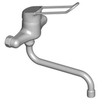 Venlo Nimbus Medical New wandkraan met onderuitloop met koppelingen met hendel chroom 0424827 Venlo Nimbus Medical New wandkraan met onderuitloop met koppelingen met hendel chroom 0424827
