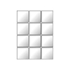 Plieger Tiles Miroir carreau 15x15cm lot de 12 pièces avec bandes adhésives Argent 4350002