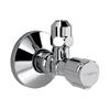 Schell Comfort robinet d'arrêt d'angle avec rosace avec bouton 1/2x10mm chrome 0440310