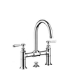 AXOR Montreux 3-gats wastafelkraan 220 brugmodel met waste geborsteld nikkel SW95008 AXOR Montreux 3-gats wastafelkraan 220 brugmodel met waste geborsteld nikkel SW95008