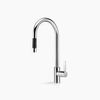 Dornbracht Tara Ultra Mitigeur de cuisine 1 trou avec bec haut rond extractible avec douchette orientable à 360° saillie 24 cm chrome 0481237