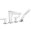 Hansgrohe PuraVida afbouwdeel voor 4 gats badrandkraan wit chroom 0605520 Hansgrohe PuraVida afbouwdeel voor 4 gats badrandkraan wit chroom 0605520