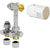 Jaga Low-H20 aansluitset 104 naar vloer 180° Jaga H-ventiel 3/4euro met thermostaatkop JW Ø15/1mm FE/CU wit SW209075