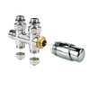 Jaga Deco kit de raccordement 42 vers sol Jaga Deco Pro vanne M24 avec tête thermostatique AC Ø16/2mm raccordement à gauche ou à droite, VPE/ALU chrome SW208579