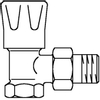 Oventrop Robinet de radiateur HRV 1/2 coudé Kvs 1,35 m3 h 7504136