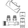 Oventrop ensemble de connexion multibloc t / uni sh 1/2 angle droit kvs = 075 m3/h blanc 7504156