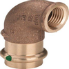 Viega Sanpress Knie SC 90° verlopend binnendraad 22x3/4 brons 7541345 Viega Sanpress Knie SC 90° verlopend binnendraad 22x3/4 brons 7541345