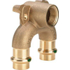 Viega Sanpress plaque murale traversante SC bronze à sertir x f.f. x à sertir 15x1/2x15mm SW209695
