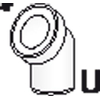 ABU coude de raccordement WC 110mm 45blanc 0770345