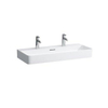 Laufen Val meubelwastafel 2 kraangaten met overloop 95x42cm m. LCC wit SW97454 Laufen Val meubelwastafel 2 kraangaten met overloop 95x42cm m. LCC wit SW97454