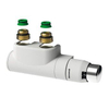 Stelrad design aansluitset haaks m. ventiel rechts 2x3/4-1/2reductie 2x conische adapter, Kv-inregelventiel wit TWEEDEKANS OUT14543