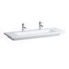 Laufen Living Square meubelwastafel met 3 kraangaten met overloop 130x48cm wit 0083390 Laufen Living Square meubelwastafel met 3 kraangaten met overloop 130x48cm wit 0083390