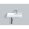 Alape WT.QS525H.L wastafel met plug 52.5x32.5cm zonder overloop kraang. rechts kom links wit OUTLET OUT6733 Alape WT.QS525H.L wastafel met plug 52.5x32.5cm zonder overloop kraang. rechts kom links wit OUTLET OUT6733