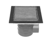 Easy drain Aqua plus quattro tegel siphon de sol avec pièce de finition en inox/grille à carreler en inox et sortie latérale 15x15cm profondeur d'installation 80 113mm garde d'eau variable 50 à 25 2302720