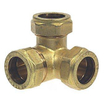 Bonfix laiton raccord à compression coude Té 22mm Gastec / Kiwa 3010820