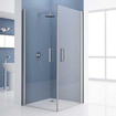 Novellini Giada cabine de douche accès d'angle 2G avec portes pivotantes 84/87x195cm profil blanc et verre clair 0334515