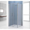 Novellini Giada Porte de douche pour niche 2B 84/90x195cm Verre transparent avec Bande satinée 0334525