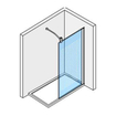 Novellini Lunes glaswand 80x195 210cm mat chroom profiel helder glas 0335229