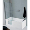 Novellini Iris baignoire combinée acrylique gauche avec porte et avec 1 panneau frontal 180x75/85x62cm avec cadre blanc 0335654