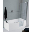 Novellini Iris Baignoire combinée acrylique droite avec porte et avec 2 panneaux 180x75/85x62cm avec cadre blanc 0335657