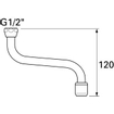 Venlo bec orientable vers le bas avec régulateur de jet 1/2x130mm chrome 0423599