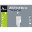 Plieger Chicago Set urinoir avec couvercle et plaque de commande Chrome mat Blanc 4970168