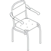 Handicare Handicare Linido chaise de douche hauteur d'assise 54cm avec accoudoirs relevables blanc 0607120