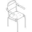 Handicare Linido chaise de douche hauteur du siège 54cm avec accoudoirs blanc 0607120