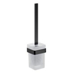 Emco Loft Garniture de balai de WC avec insert en verre L noir SW158988